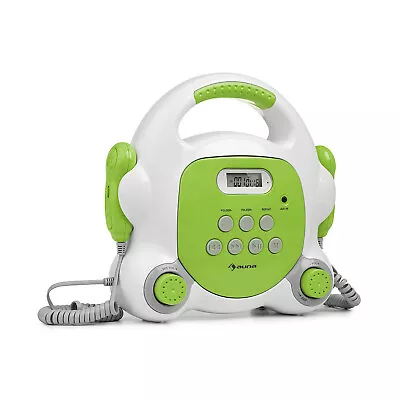 Kaufen Karaokeanlage MP3 Player Stereoanlage Bluetooth Lautsprecher USB Mikrofone Grün • 54.99€