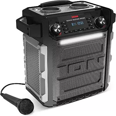 Kaufen ION Audio Block Rocker 100W Bluetooth Party Lautsprecher Mikrofon Wasserfest • 199.99€