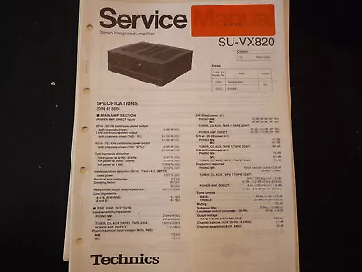 Kaufen Original Service Manual Schaltplan Technics SU-VX820 • 12.50€