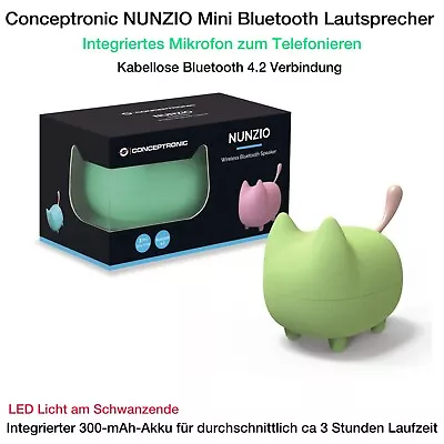 Kaufen Conceptronic NUNZIO Mini Bluetooth Lautsprecher LED Licht Mikrofon Neu Ovp • 16.90€