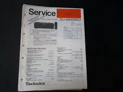 Kaufen Original Service Manual Schaltplan Technics SU-A800MK2 • 12.50€