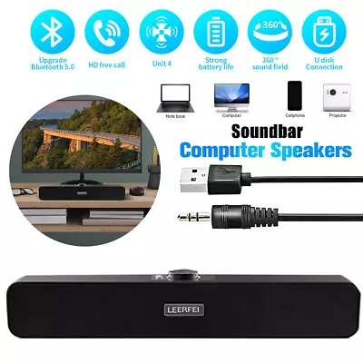 Kaufen Soundbar Subwoofer 360° Surround Bluetooth TV/PC Lautsprecher USB 3,5mmAUX-Kabel • 17.99€