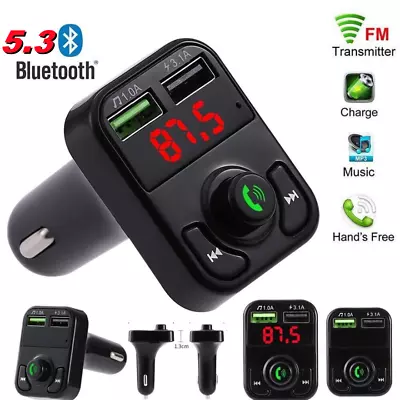 Kaufen Bluetooth FM Transmitter KFZ Auto Radio MP3 Player Dual USB Ladegerät Adapter • 7.50€