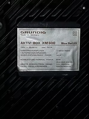 Kaufen 1.Grundig Verstärker Für Aktiv Boxen XM600 - (2982) • 152.22€