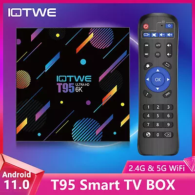 Kaufen IOTWE Android 11.1 Smart TV BOX 128GB,4GB Quad Core Media Stream Player 5G WIFI • 48.99€