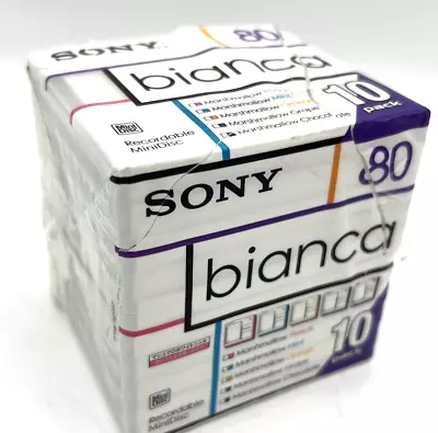 Kaufen 10er Pack SONY Bianca MiniDisc MDW-80 NEU Recordable MD Mini Disc 10x Disk • 124.95€