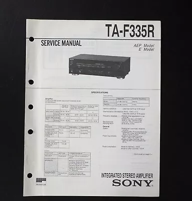 Kaufen Original SONY TA-F335R Amplifier Service Manual / Service Anleitung S6 • 14.90€