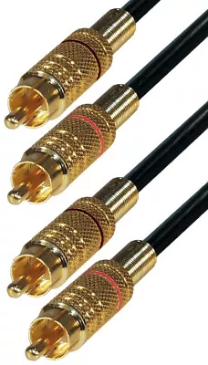 Kaufen Audio Kabel Cinch 1,5m 2x Stecker Vergoldet Stereo RCA Anschlusskabel • 5.89€