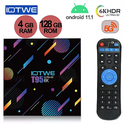 Kaufen IOTWE Neu Smart TV BOX Android 11.1 4GB+128GB 5G WIFI Media Stream Player 4-Core • 54.19€