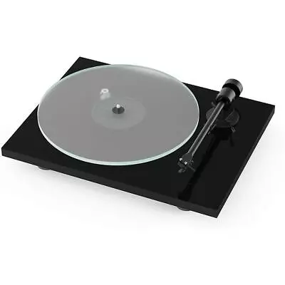 Kaufen PRO-JECT Plattenspieler T1 Hochglanz Schwarz BLACK + Ortofon OM 5E AUSSTELLER • 269.90€