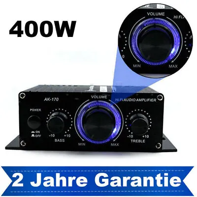 Kaufen 12V 400W Aluminium Mini HiFi Audio Verstärker Auto Stereo Mini Power Amplifier • 17.98€