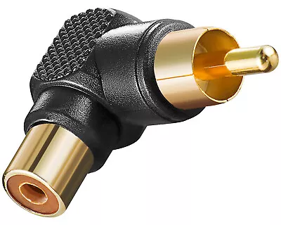 Kaufen 1 Stück Audio Winkeladapter Cinch Stecker Auf Chinch Kupplung Schwarz Vergoldet • 1€
