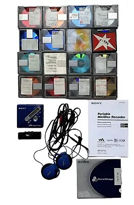 Kaufen Sony Walkman Portable Minidisc Recorder MZ-N710 Blau - XXL Zubehör - GUT ✅ • 249.95€