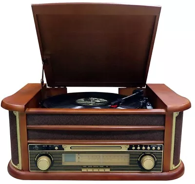 Kaufen Nostalgie Holz Musikanlage | Kompaktanlage | Retro Stereoanlage | Plattenspieler • 139.90€