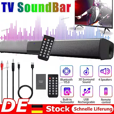 Kaufen 20W Bluetooth5.0 Soundbar Für TV Heimkino 3D Surround Subwoofer Lautsprecher NEU • 32.98€