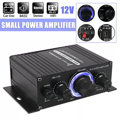 Kaufen 400W Mini Verstärker HiFi Power Audio Stereo Bass AMP USB MP3 FM Auto • 19.03€