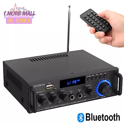 Kaufen HiFi Verstärker Bluetooth 5.0 2 Kanal Digital FM-Radio USB MP3 Stereo Amplifier • 31.59€