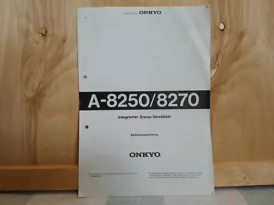 Kaufen Onkyo A-8250 A-8270 Owner's Manual Bedienungsanleitung • 15€