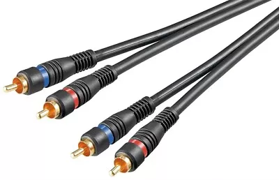 Kaufen Goobay® Cinch Kabel Audio Anschlusskabel 2 Stecker Stereo RCA HiFi 2 Meter • 7.49€