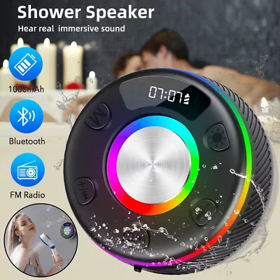Kaufen Bluetooth Lautsprecher LED Duschlautsprecher Außen Badezimmer Musikbox Subwoofer • 16.90€