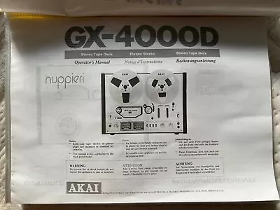 Kaufen Akai GX210D/4000DS/GX4000D Service-Manual,Bedienungsanleitung • 12€