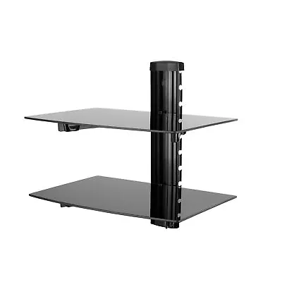 Kaufen Halterung Regal Wandhalterung DVD HIFI Glas TV Media Konsole Wandregal 2 Ablagen • 12.90€