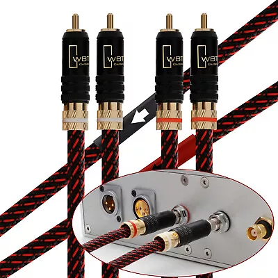 Kaufen PAAR Reines Kupfer Audio RCA Interconnect Cable Vergoldet Stecker Cinch Kabel • 15.83€