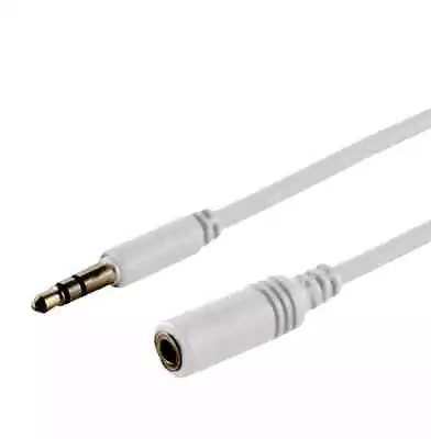 Kaufen Audio Stereo MP3 Kopfhörer Klinke Verlängerung 3,5mm Stecker Buchse 3-polig Weiß • 4.11€