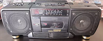 Kaufen Sharp WQ-T238 Ghettoblaster Stereo Radio Double Cassette Recorder Twin Mechanism • 170€