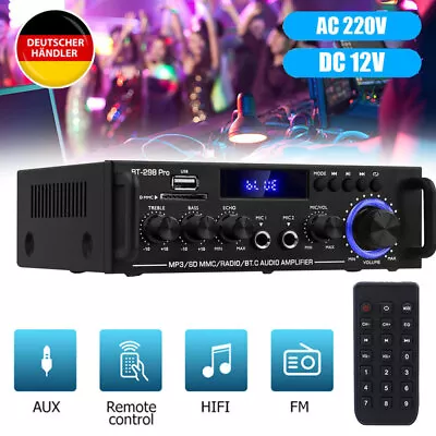 Kaufen 600W HiFi Verstärker Bluetooth Digital 2 Kanal Stereo Amplifier Vollverstärker • 34.98€