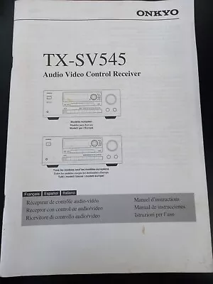 Kaufen Istruzioni / Manuale Originale Onkyo Tx-sv545 Audio Video Control Receiver • 29.90€