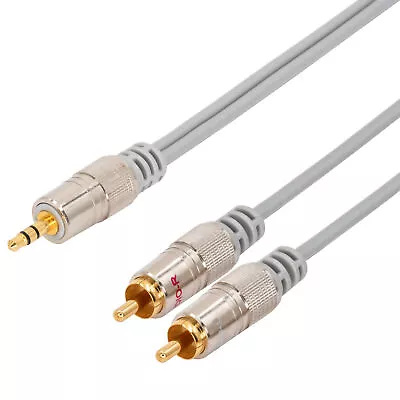 Kaufen 5m Kabel Klinke Cinch 3,5mm Stecker Auf 2x RCA Chinch Stecker  Audiokabel • 5.85€