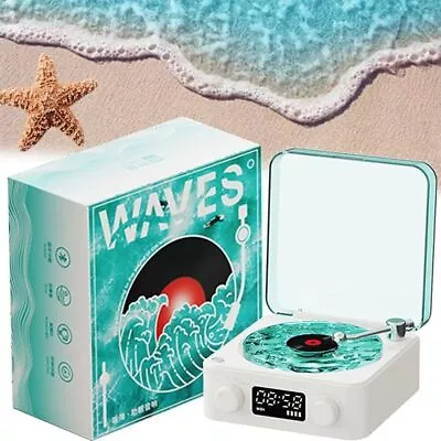 Kaufen The Waves Vinyl-Player, Wave Retro-Vinyl-Plattenspieler Bluetooth-Lautsprecher • 2.84€