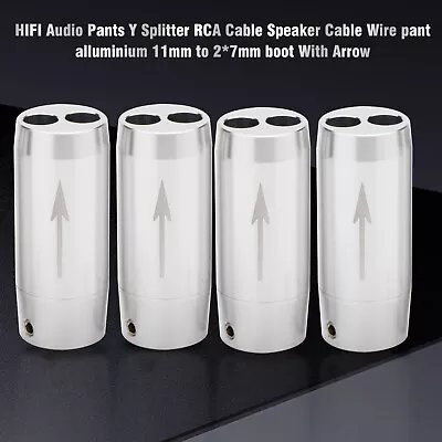 Kaufen 4PCS Aluminium HiFi Lautsprecher Hose Y Splitter Für RCA Bi-Draht Kabel Boot NEW • 11.07€