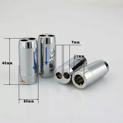 Kaufen 4Pcs Aluminium HIFI Audio Hosen Y Splitter RCA Lautsprecher Kabel DIY • 13.09€
