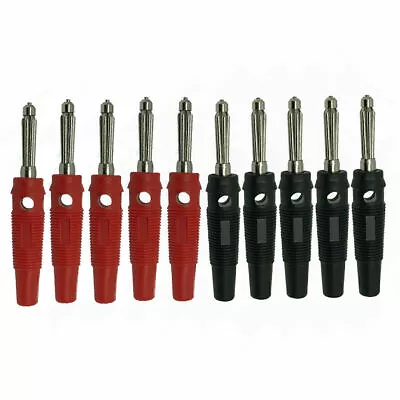 Kaufen 10x 4mm Bananenstecker, 5x Rot 5x Schwarz Schraubbar Laborstecker Büschelst K1V1 • 11.17€