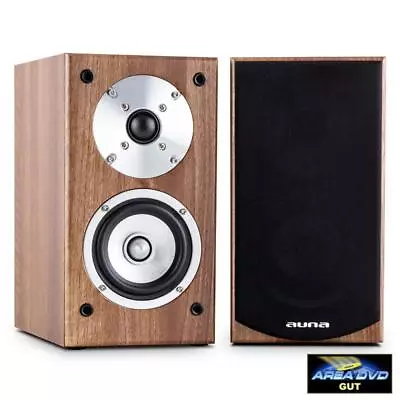 Kaufen 2-wege Regallautsprecher Hifi Heimkino Lautsprecher Boxen Paar 50w Rms Walnuss • 75.99€