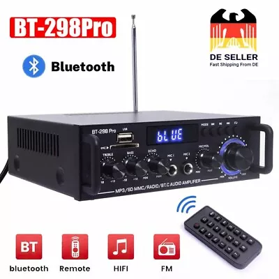 Kaufen 600W Bluetooth Stereo Audio Verstärker Digital Power Amplifier HiFi FM Audio 12V • 34.98€