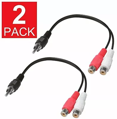 Kaufen 2Er-Pack Cinch-Stecker Auf 2 Cinch-Buchsen Audio-Lautsprecher-Adapter Y- ~ • 6.53€