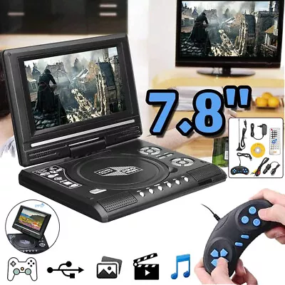 Kaufen 7,8 Zoll Tragbar DVD Player Mobiler Auto DVD-Spieler TV/USB Videoplayer +Gamepad • 43.94€