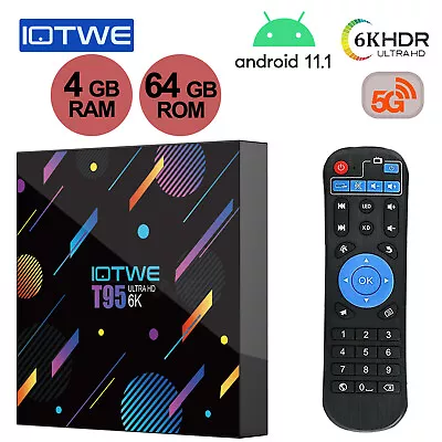 Kaufen IOTWE Smart TV BOX Android 11.1 4+64GB 6K HDR Media Streaming WIFI6 Bluetooth5.0 • 42.99€