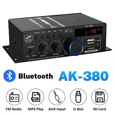 Kaufen Bluetooth Verstärker HiFi Power Audio Stereo Bass AMP12V USB MP3 FM Auto Player • 23.99€