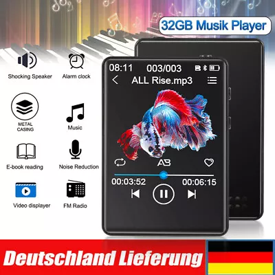 Kaufen 32GB Bluetooth MP3 Player LCD Display HiFi Bass Musik Spieler FM Radio Audio DE • 28.98€
