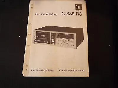 Kaufen Original Service Manual Schaltplan Dual C 839 RC • 12.50€