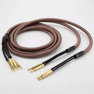 Kaufen Pair 6N OCC Copper HiFi Speaker Cable Audiophile Audio Cable With Banana Plug • 41.65€