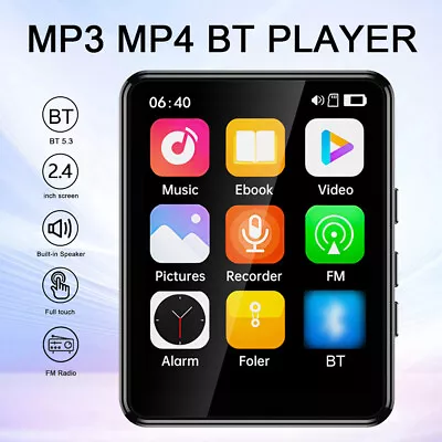 Kaufen 2,4-Zoll-Touchscreen USB-Mini MP3/MP4-Player Mit BT5.3 FM Audio E-Book Video TF • 20.41€