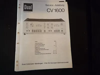 Kaufen Original Service Manual Schaltplan Dual CV 1600 • 12.50€
