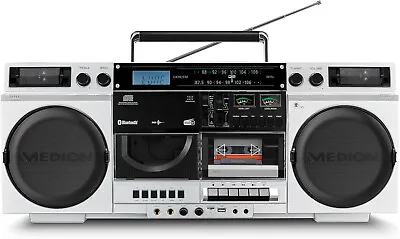 Kaufen MEDION MD44538 P66538 80er Retro Boombox UKW Stereo Radio CD Kassette MP3 2x 10W • 329.90€