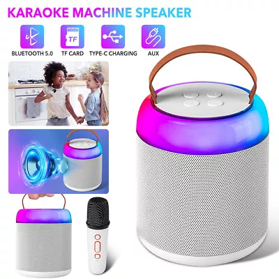 Kaufen Mini RGB Karaoke Set Anlage Bluetooth Musik Lautsprecher Machine Mit 1MIC Kinder • 20.66€