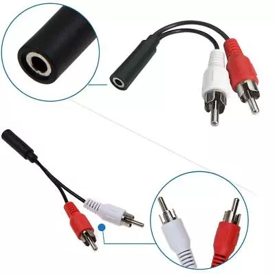 Kaufen 3.5mm Audio Jack Female To 2 X Phono RCA Male Stereo Durable Connector D4P8 • 1.79€